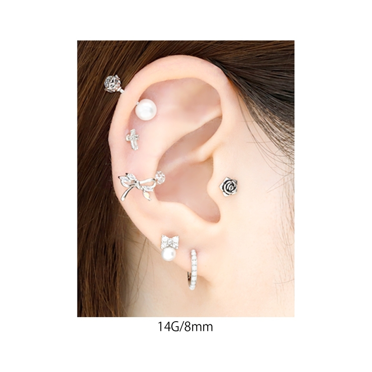 軟骨ピアス フープピアス パールワンタッチ | ボディピアス専門店凛RIN | 詳細画像16 