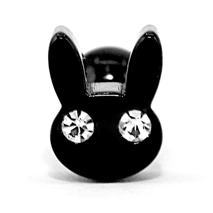 ブラック | 軟骨ピアス かわいいうさぎラビット ラパンジュエルキュート金属アレルギー対応 | ボディピアス専門店凛RIN
