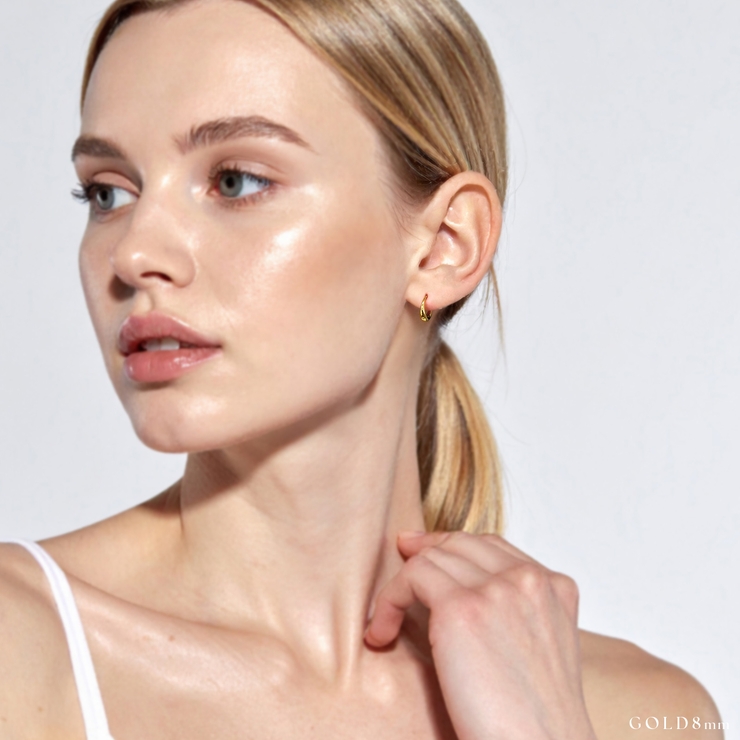 ピアスフープ ドロップワンタッチピアス シンプルK24PG | ボディピアス専門店凛RIN | 詳細画像5 