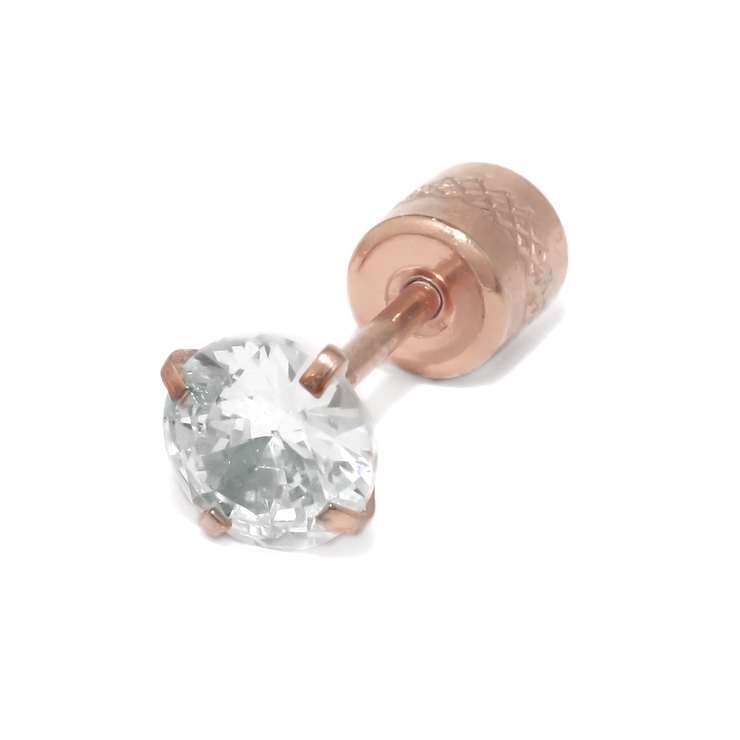ピンクゴールド・クリア | 軟骨ピアス ジュエルストーンキュービックジルコニア リバーシブル上品 | ボディピアス専門店凛RIN