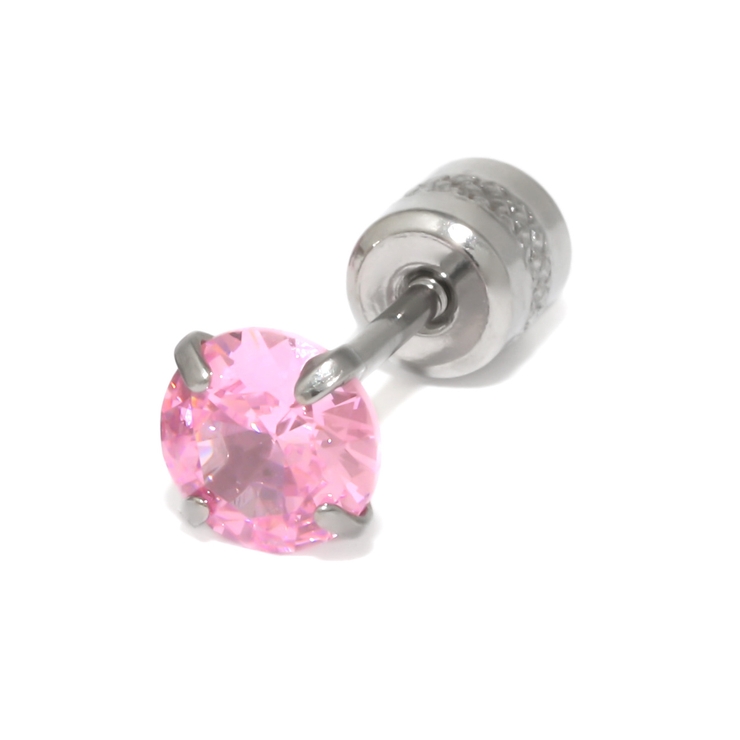 シルバー・ピンク | 軟骨ピアス ジュエルストーンキュービックジルコニア リバーシブル上品 | ボディピアス専門店凛RIN