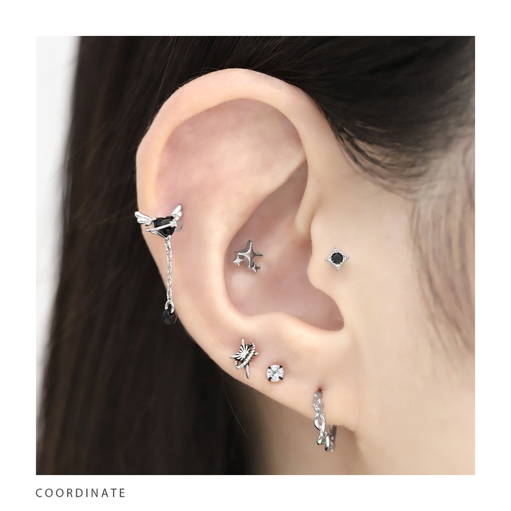 軟骨ピアス フープいばら茨とげワンタッチ金属アレルギー ボディピアス | ボディピアス専門店凛RIN | 詳細画像4 