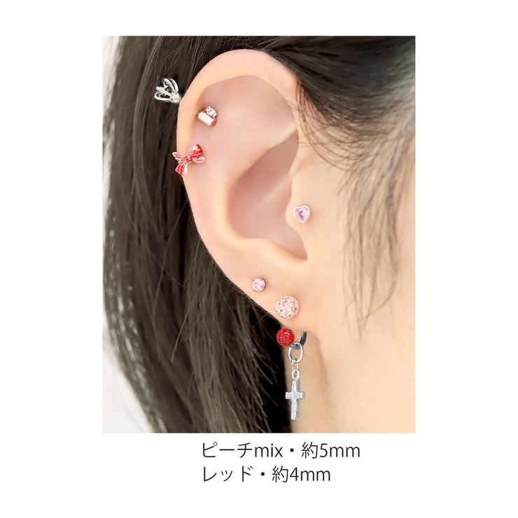 軟骨ピアス リッチコーティングパヴェx2ストレートバーベルx2セット サージカル… | ボディピアス専門店凛RIN | 詳細画像23 