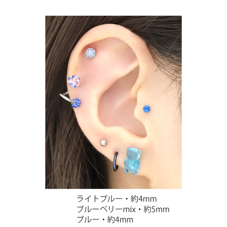 軟骨ピアス リッチコーティングパヴェx2ストレートバーベルx2セット サージカル… | ボディピアス専門店凛RIN | 詳細画像24 