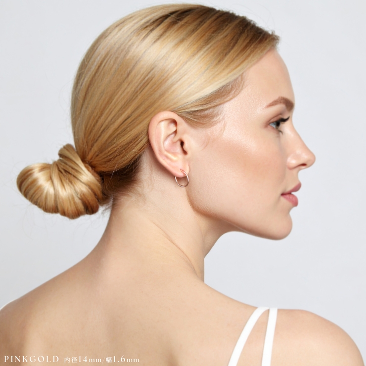 ピアス 24金ピンクゴールドK24K18PGコーティングフープ リングピアス | ボディピアス専門店凛RIN | 詳細画像17 