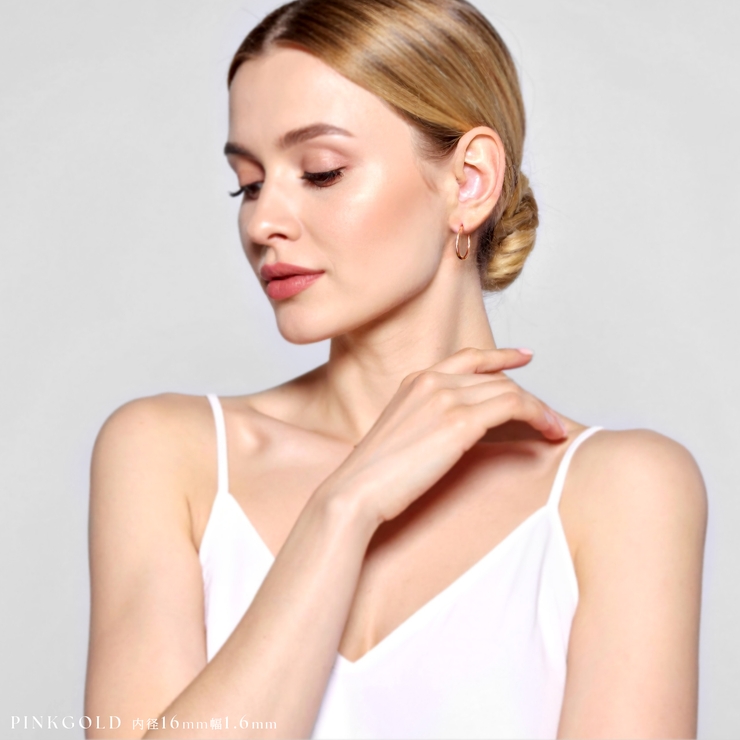 ピアス 24金ピンクゴールドK24K18PGコーティングフープ リングピアス | ボディピアス専門店凛RIN | 詳細画像7 