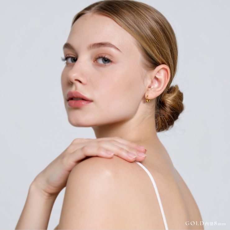 軟骨ピアス サーキュラーバーベルハーフフープシンプル上品24K18KPGコーティ… | ボディピアス専門店凛RIN | 詳細画像5 