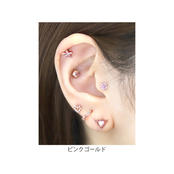 軟骨ピアス スクエアカーブジュエル キュービックジルコニア | ボディピアス専門店凛RIN | 詳細画像6 