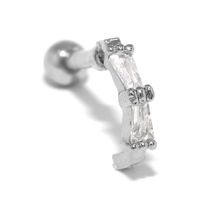 軟骨ピアス スクエアカーブジュエル キュービックジルコニア | ボディピアス専門店凛RIN | 詳細画像8 