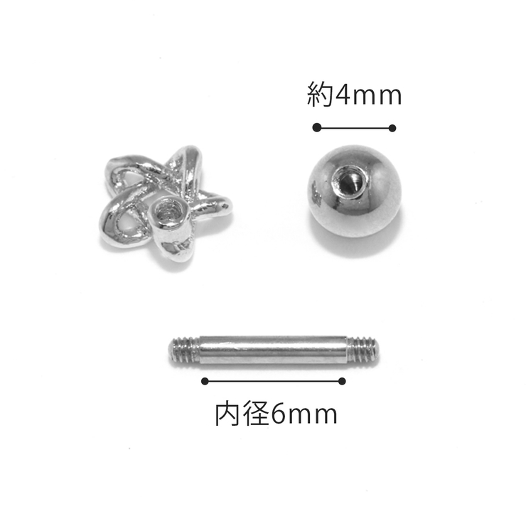 軟骨ピアス 星スターstar ストレートバーベル | ボディピアス専門店凛RIN | 詳細画像8 