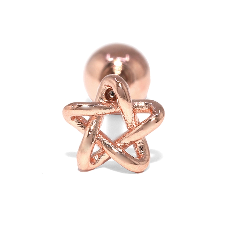 ピンクゴールド | 軟骨ピアス 星スターstar ストレートバーベル | ボディピアス専門店凛RIN