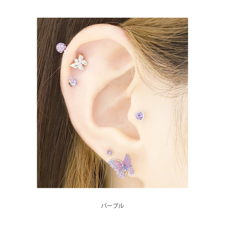 軟骨ピアス キュービックジルコニアジュエル クリアブルーパープル | ボディピアス専門店凛RIN | 詳細画像7 