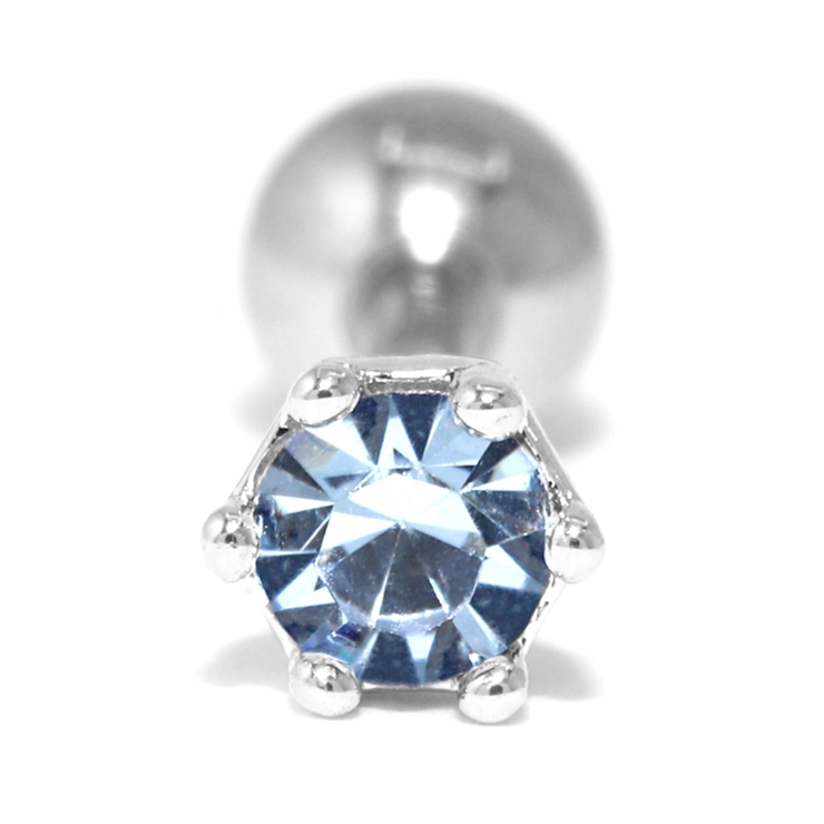 ライトブルー | 軟骨ピアス キュービックジルコニアジュエル クリアブルーパープル | ボディピアス専門店凛RIN