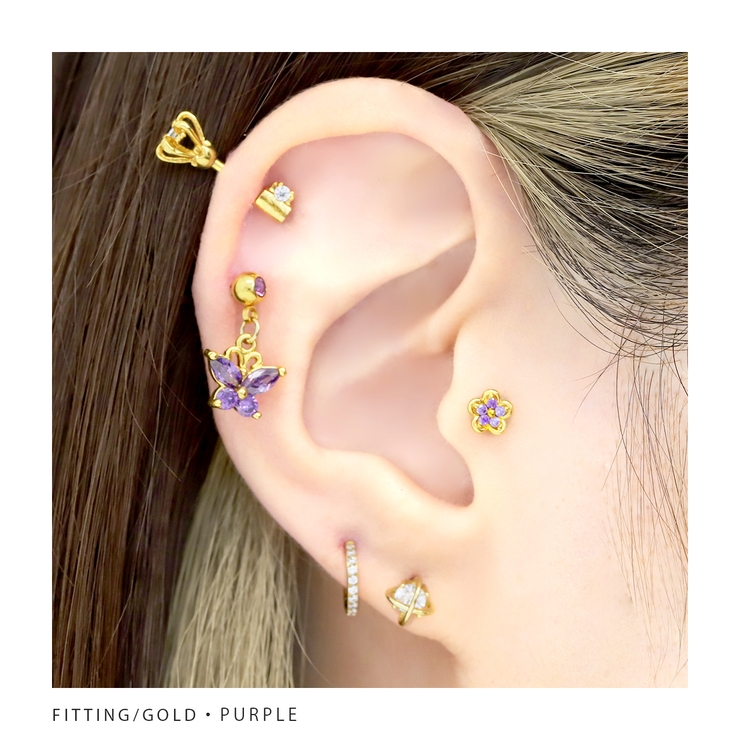 軟骨ピアス 花かわいい フラワージュエルキュービックジルコニア | ボディピアス専門店凛RIN | 詳細画像7 