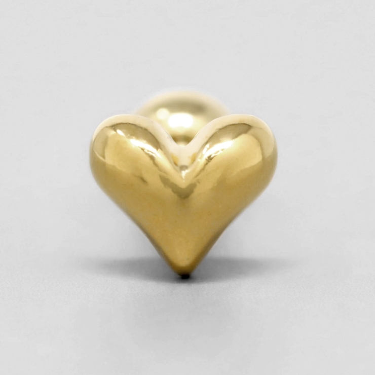 ゴールド | 軟骨ピアス ハートぷっくり立体的キュートカワイイheartシンプル ボディピアス | ボディピアス専門店凛RIN