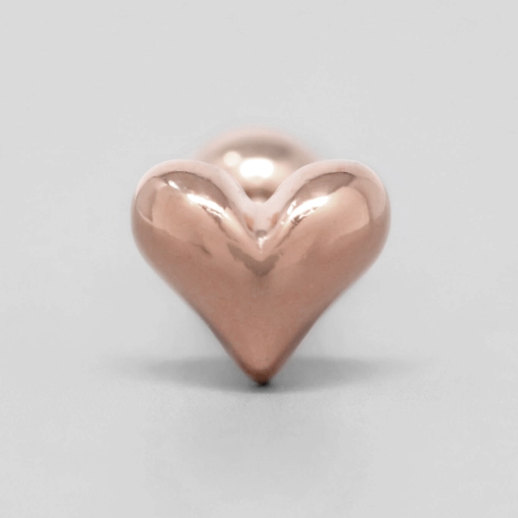 ピンクゴールド | 軟骨ピアス ハートぷっくり立体的キュートカワイイheartシンプル ボディピアス | ボディピアス専門店凛RIN