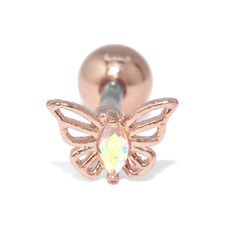 【M様　オーダー専用】りんどうピアス+蝶ピアス 凛 RIN ボディピアス 蝶々 軟骨 16G バタフライ 片耳用