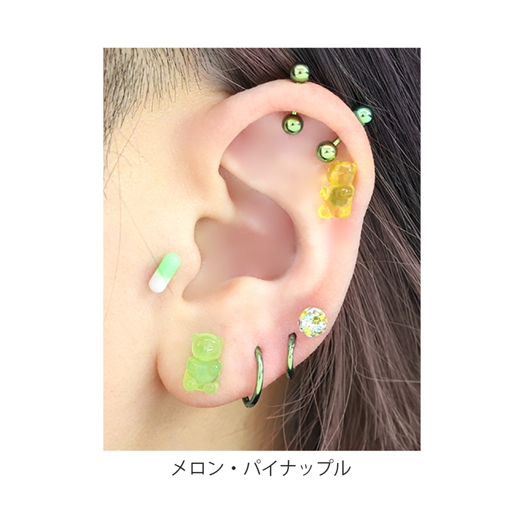 軟骨ピアス グミベアくまベアbear ポップかわいいキャンディカラー