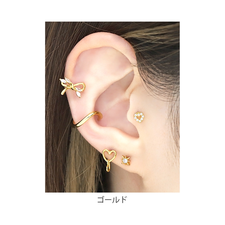 軟骨ピアス ハートWハートフレーム ダブル揺れる | ボディピアス専門店凛RIN | 詳細画像7 