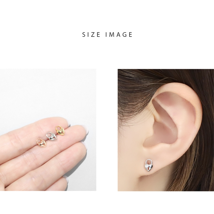 軟骨ピアスハート南京錠 鍵錠前ロックかわいい ストレートバーベルボディピアス | ボディピアス専門店凛RIN | 詳細画像10