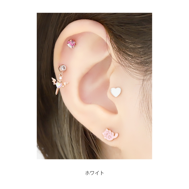 軟骨ピアスかわいい ハートheartポップキュート ストレートバーベル | ボディピアス専門店凛RIN | 詳細画像6 