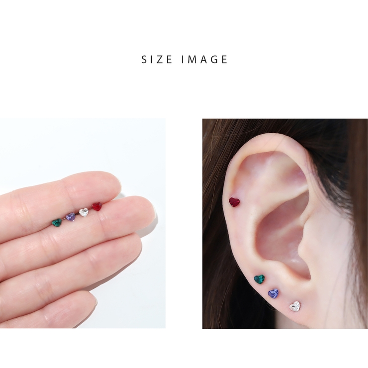 軟骨ピアス ハートかわいい ストレートバーベル | ボディピアス専門店凛RIN | 詳細画像10 