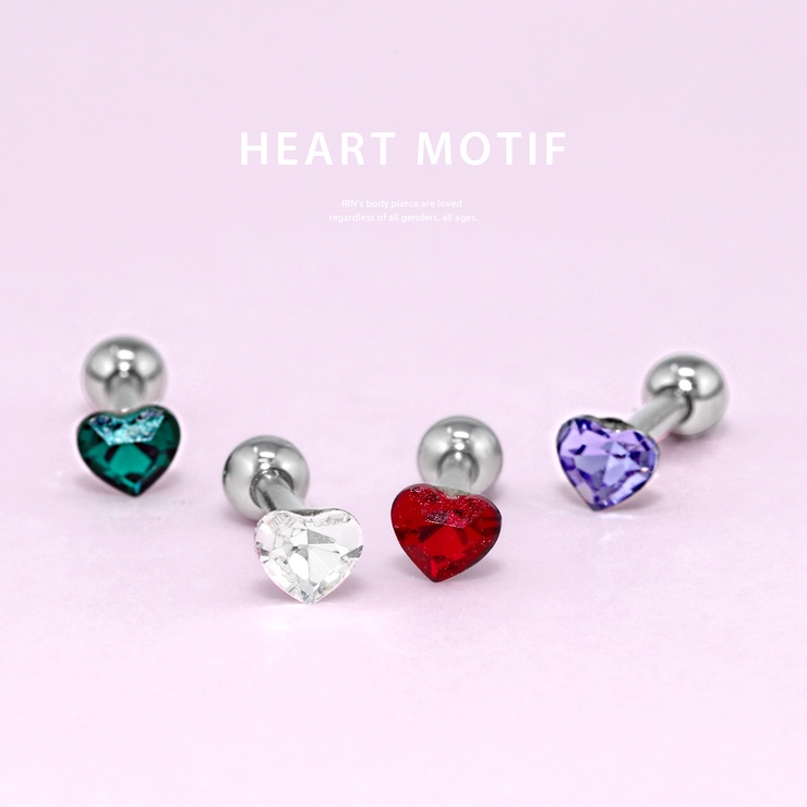 軟骨ピアス ハートかわいい ストレートバーベル | ボディピアス専門店凛RIN | 詳細画像2 