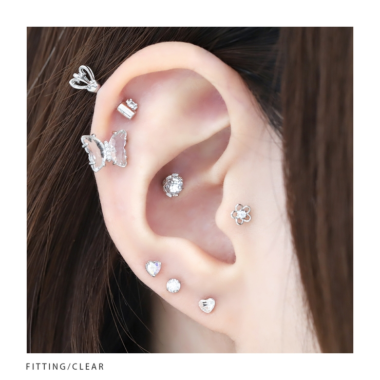 軟骨ピアス ハートかわいい ストレートバーベル | ボディピアス専門店凛RIN | 詳細画像6 