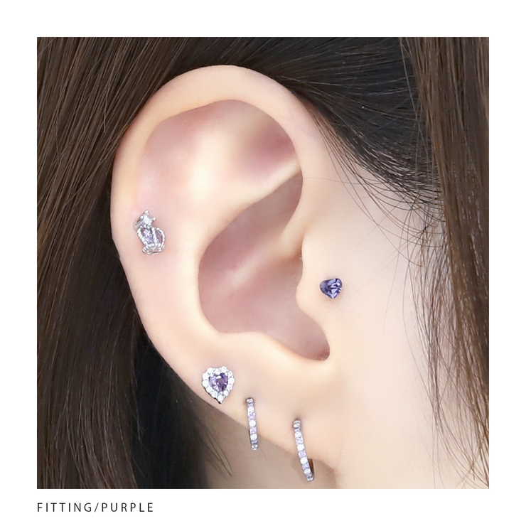 軟骨ピアス ハートかわいい ストレートバーベル | ボディピアス専門店凛RIN | 詳細画像9 