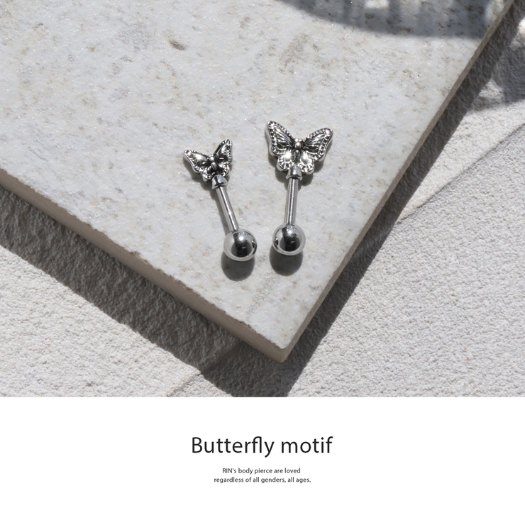 軟骨ピアスアンテナヘリックス 蝶バタフライ サージカルステンレス | ボディピアス専門店凛RIN | 詳細画像2 
