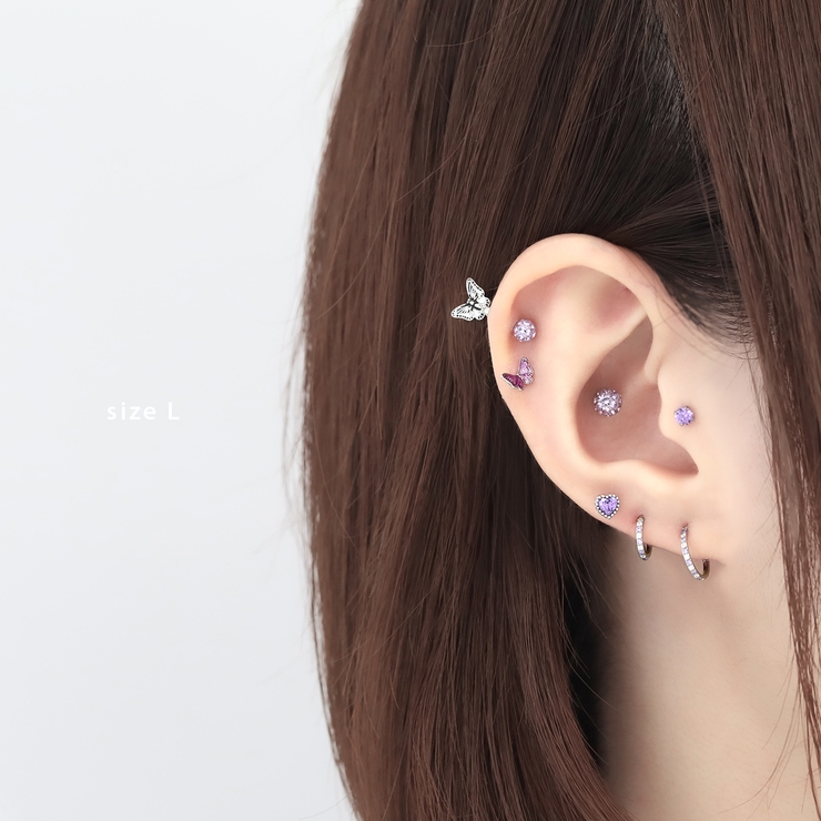 軟骨ピアスアンテナヘリックス 蝶バタフライ サージカルステンレス | ボディピアス専門店凛RIN | 詳細画像4 