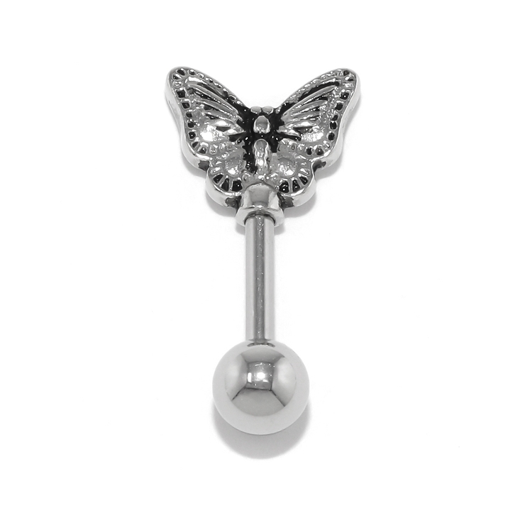 Lサイズ | 軟骨ピアスアンテナヘリックス 蝶バタフライ サージカルステンレス | ボディピアス専門店凛RIN