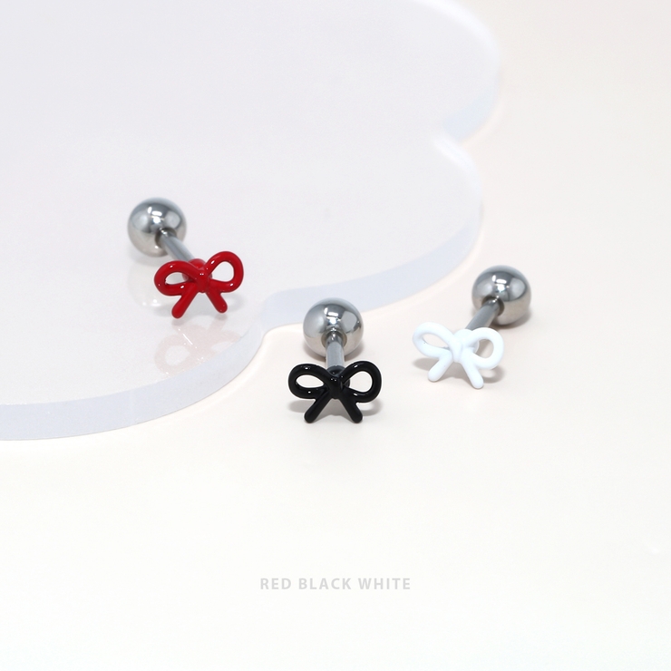軟骨ピアス リボン小さめかわいい オシャレカラフルストレートバーベル | ボディピアス専門店凛RIN | 詳細画像4 