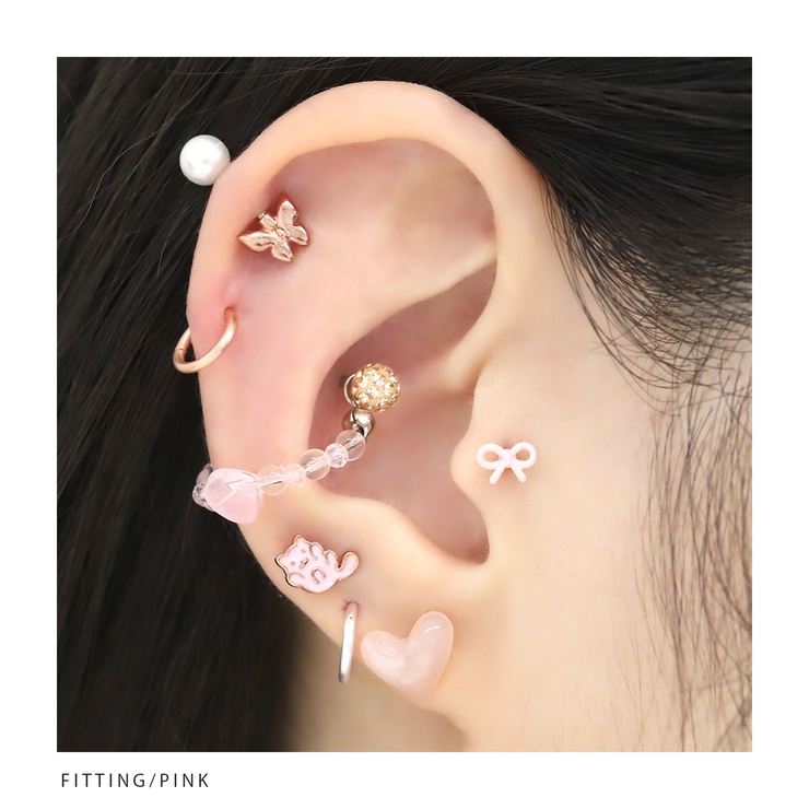 軟骨ピアス リボン小さめかわいい オシャレカラフルストレートバーベル | ボディピアス専門店凛RIN | 詳細画像5 