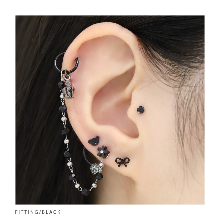 軟骨ピアス リボン小さめかわいい オシャレカラフルストレートバーベル | ボディピアス専門店凛RIN | 詳細画像6 