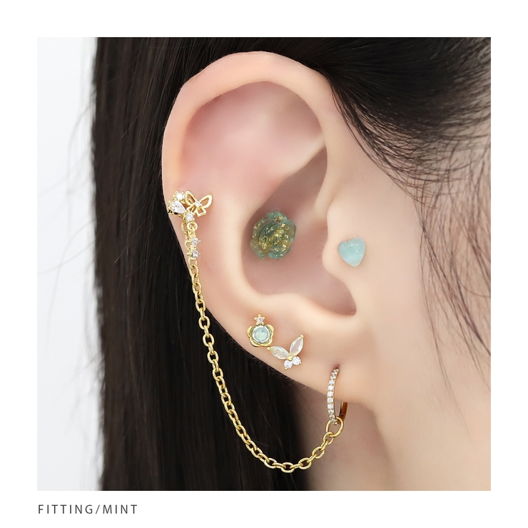 軟骨ピアスハートはーと カボションかわいい アクリルストレートバーベル | ボディピアス専門店凛RIN | 詳細画像6 