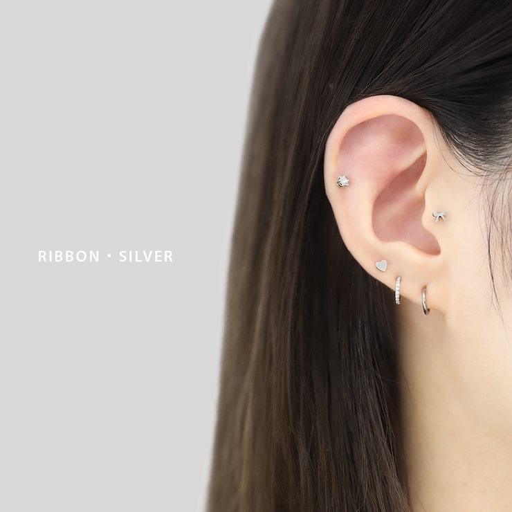 軟骨ピアス はーとリボン かわいい小さめミニピアス | ボディピアス専門店凛RIN | 詳細画像4 