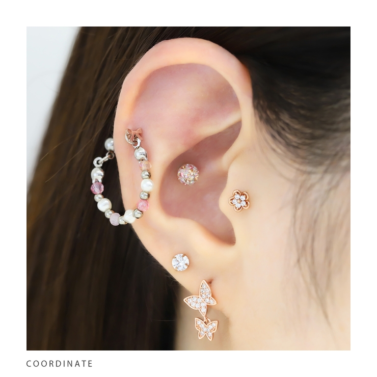 軟骨ピアス はーとリボン かわいい小さめミニピアス | ボディピアス専門店凛RIN | 詳細画像5 