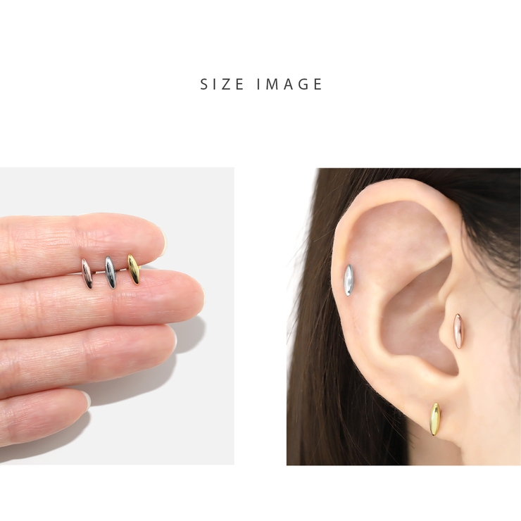軟骨ピアス 楕円形オーバルシンプルきれい大人カワイイオフィス ボディピアス | ボディピアス専門店凛RIN | 詳細画像7 