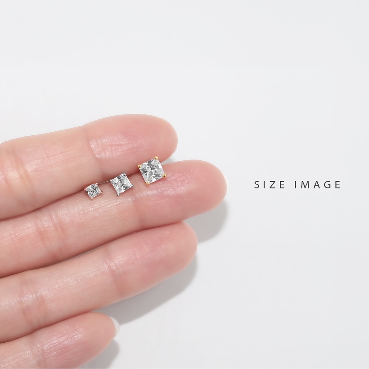 専用　スクエアダイヤCZ☆軟骨ピアス 16G］スクエアCZ×パールで大人可愛く上品に‥愛されスタイル