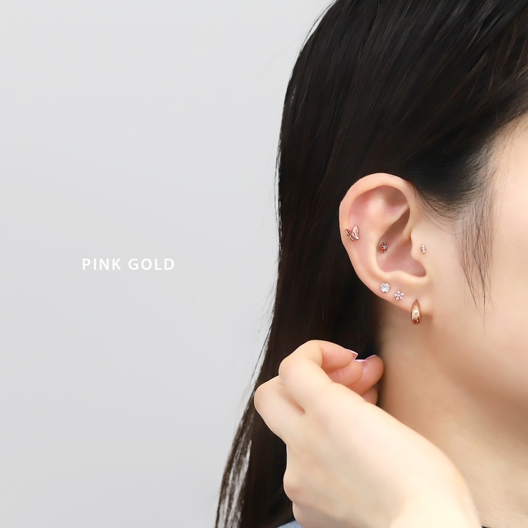 軟骨ピアス ジュエル3連上品フェミニンキュービックジルコニアストレートバーベルボ… | ボディピアス専門店凛RIN | 詳細画像4 