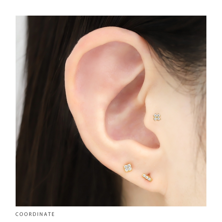 軟骨ピアス ジュエル3連上品フェミニンキュービックジルコニアストレートバーベルボ… | ボディピアス専門店凛RIN | 詳細画像6 