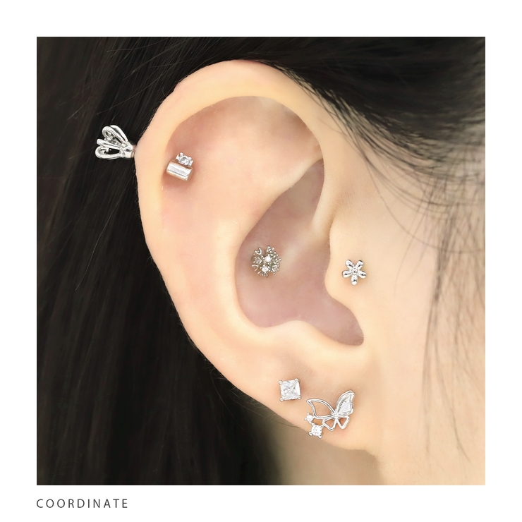 軟骨ピアス 蝶々ちょうちょバタフライジュエルキュービックジルコニア ボディピアス | ボディピアス専門店凛RIN | 詳細画像5 