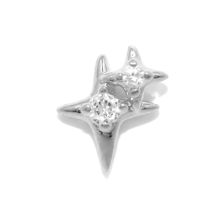 シルバー | 軟骨ピアス ジュエルスタースパークルキュービックジルコニア ボディピアス | ボディピアス専門店凛RIN