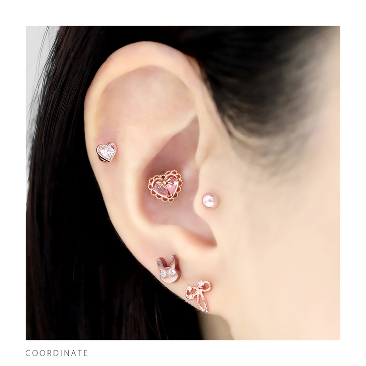 軟骨ピアス バタフライハート蝶ジュエルキラキラかわいい ボディピアス | ボディピアス専門店凛RIN | 詳細画像6 