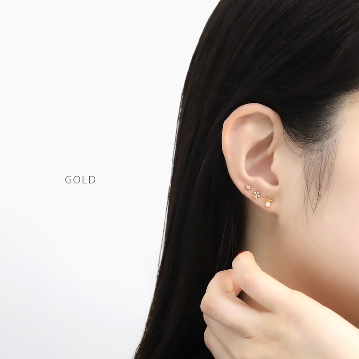 軟骨ピアス 蝶バタフライちょうちょパール小さめ大人カワイイ ボディピアス | ボディピアス専門店凛RIN | 詳細画像4 