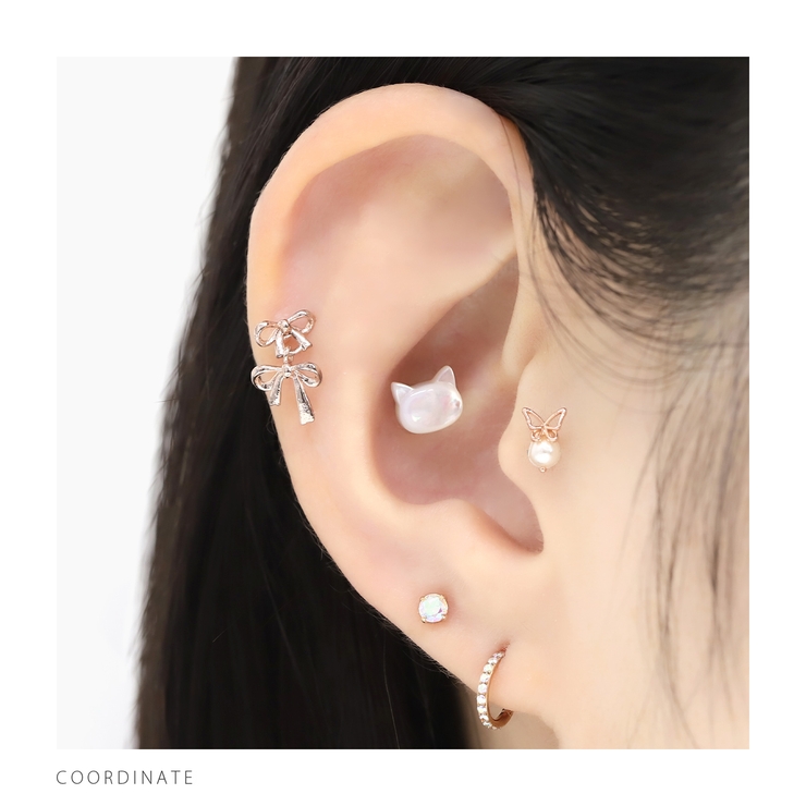 軟骨ピアス 蝶バタフライちょうちょパール小さめ大人カワイイ ボディピアス | ボディピアス専門店凛RIN | 詳細画像6 