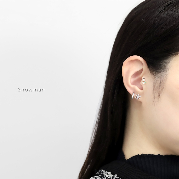 軟骨ピアス サンタツリー雪だるまクリスマスキラキラかわいい冬スノーマン ボディピ… | ボディピアス専門店凛RIN | 詳細画像4 
