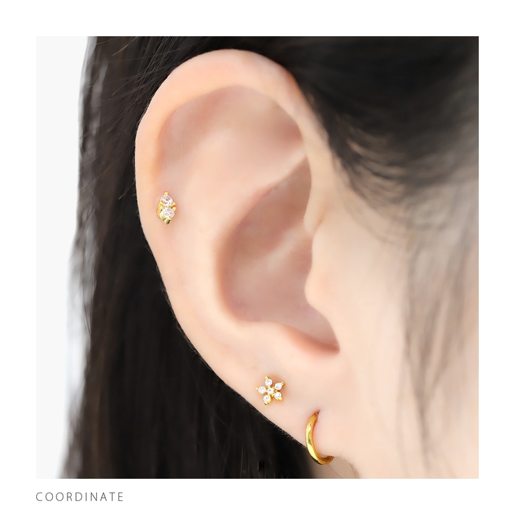 軟骨ピアス ミニ２粒ジュエル立爪キュービックジルコニア ボディピアス | ボディピアス専門店凛RIN | 詳細画像5 