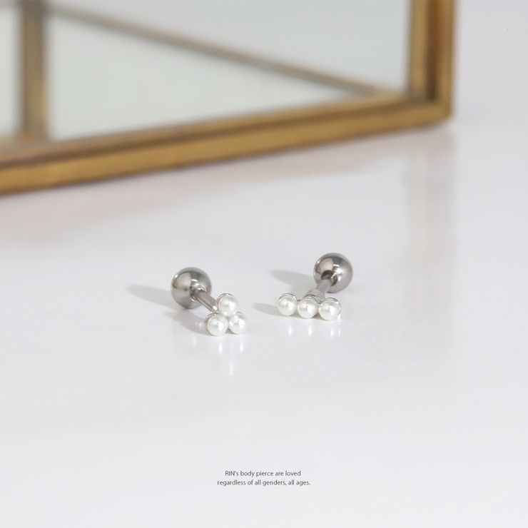 軟骨ピアス パールミニサイズ小さめ上品シンプル大人カワイイ ボディピアス | ボディピアス専門店凛RIN | 詳細画像2 